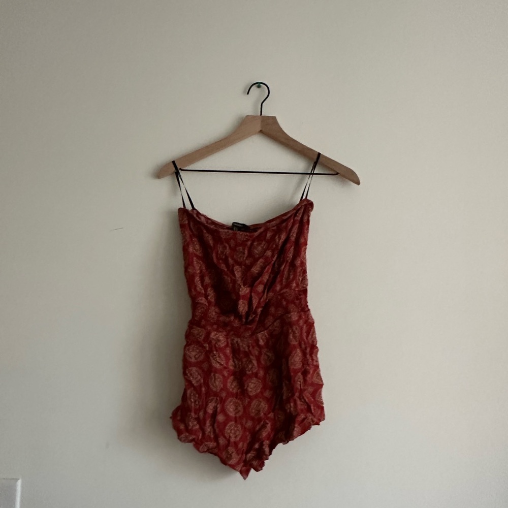 Forever 21 Red Patterned Top